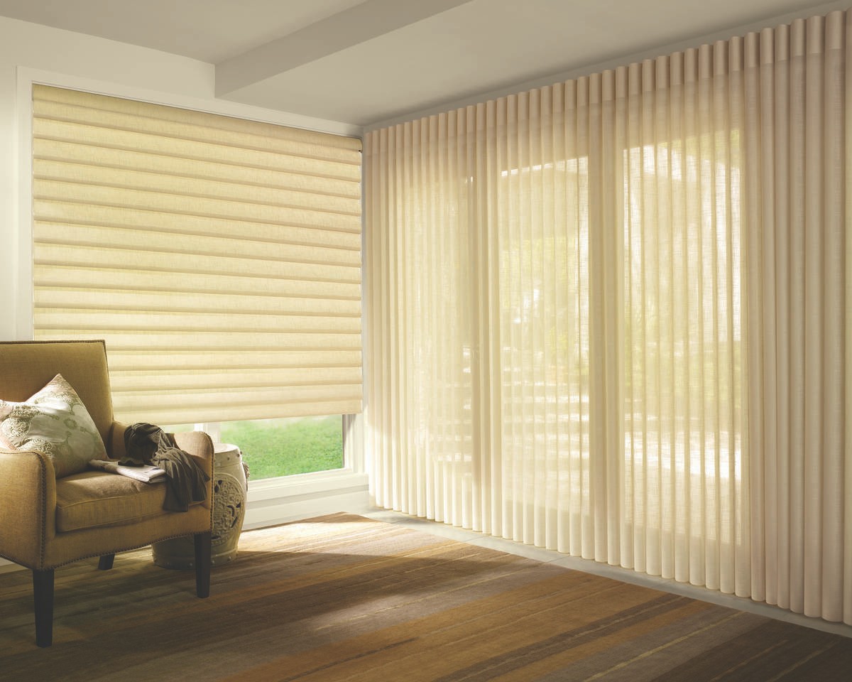 Custom Hunter Douglas roman shade for homes near Borger, Texas (TX) including Vignette® Roman Shades.