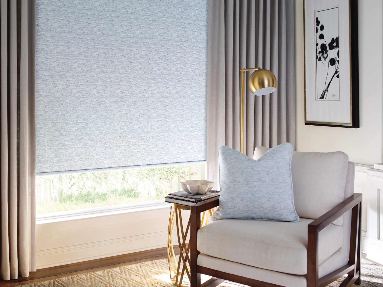 Image of roller shades in room with minimalist decor near Amarillo, Texas (TX)