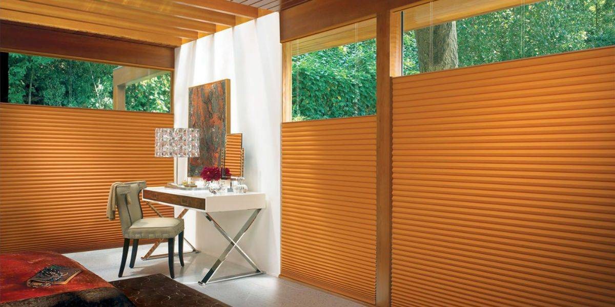 Hunter Douglas Duette® Honeycomb Shades in a Bedroom with Fall Colors