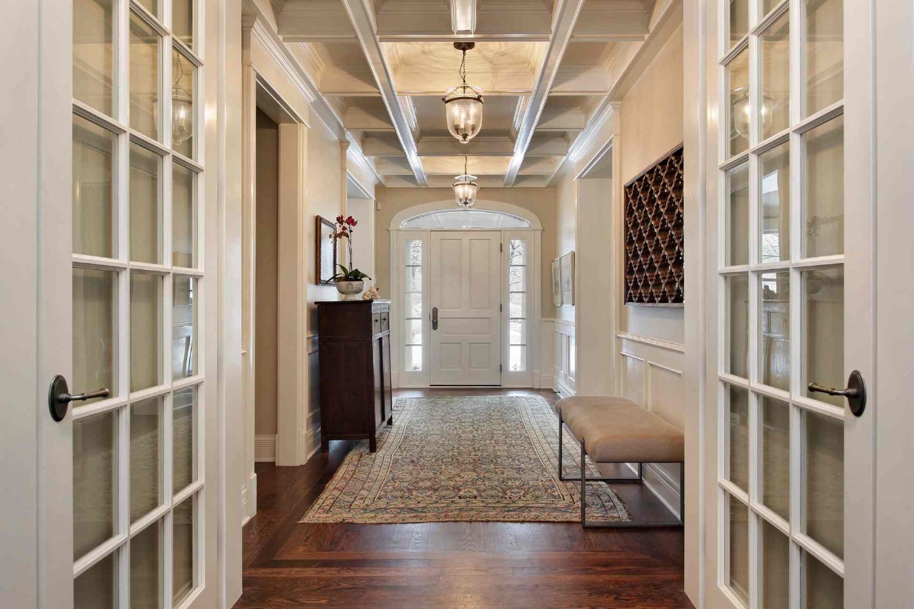 A foyer with French doors and sidelights near Amarillo, Texas (TX)