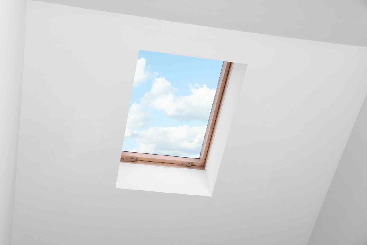An angled skylight window in a home near Amarillo, Texas (TX)